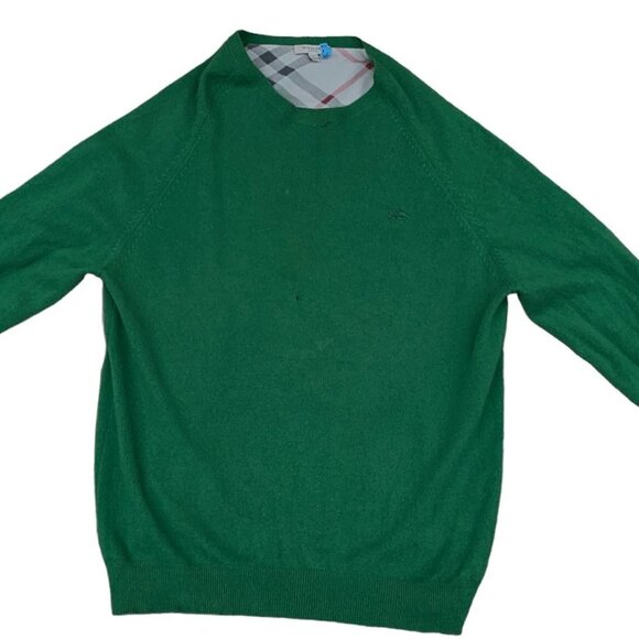 VINTAGE 100% Wool Burberry Sweater Green XXL - Picture 4 of 10
